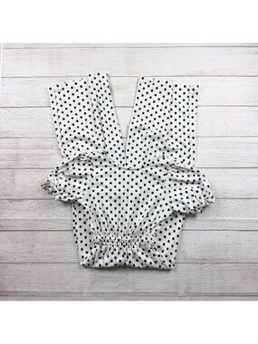 Zara Girls White Polka Dot Wide Leg Cutout Jumpsuit Romper 10